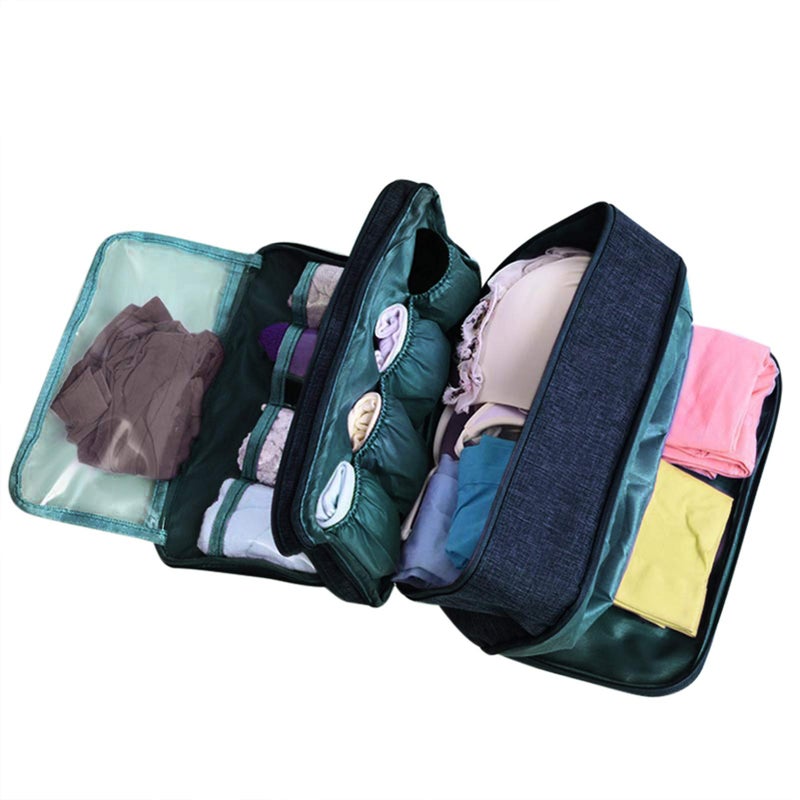 MINGSEECESS Portable Underwear Bra Storage Bag Waterproof Travel Organizers Multi-Layer Toiletry Packing Cube - Image 1